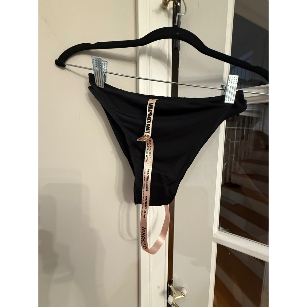 House of CB London Black Bikini Bottom High Leg Swimwear New Small
